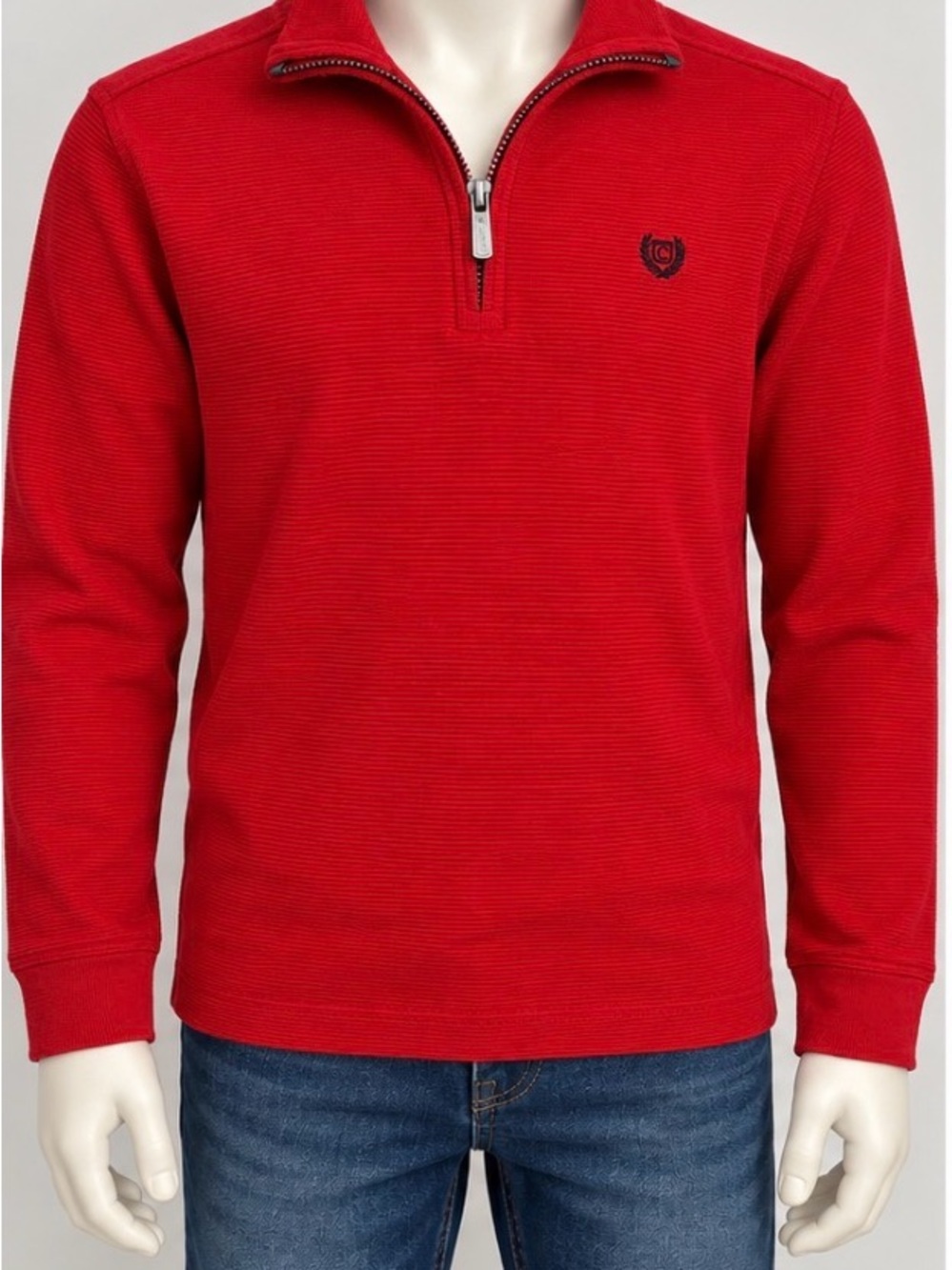 Chaps Boys Red Quarter-Zip Pullover Sweater (L 14/16) Smoke-free